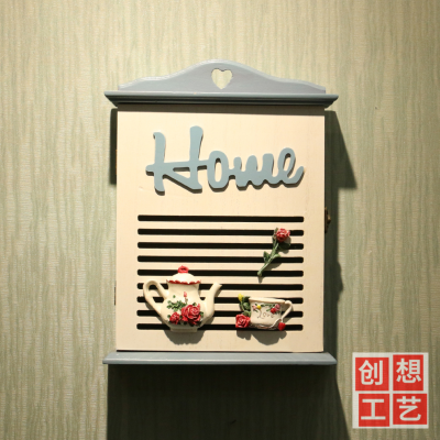 Nordic Hallway Key Hook Wooden Key Storage Box Key Locker Wall-Mounted Can Be Hung Creative Home