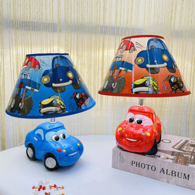 Table Lamp Kid's Cartoon Table Lamp Children's Ceramic Table Lamp, Car Series