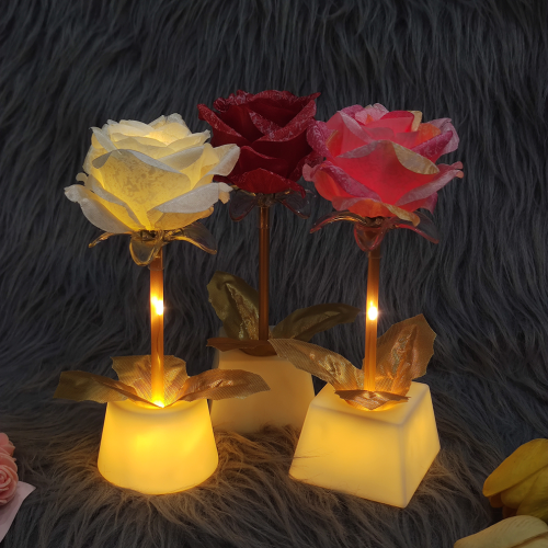 douyin online influencer simulation luminous rose qixi valentine‘s day creative gift led gift stall night market wholesale
