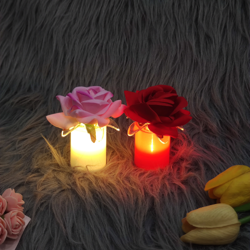 Rose Electric Candle Lamp Colorful LED Electronic Candle Romantic and Creative Proposal Wedding Electronic Candle Manufacturer