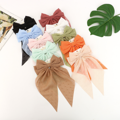 Internet Celebrity Fabric Polka Dot Bow Tassel Hairpin Japanese and Korean Style Partysu Temperamental Spring Clip Fashion All-Match Personality