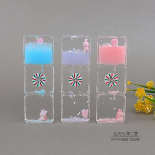 Cute oil droplet desktop ornament toy birthday gift liquid hourglass timer children's timer