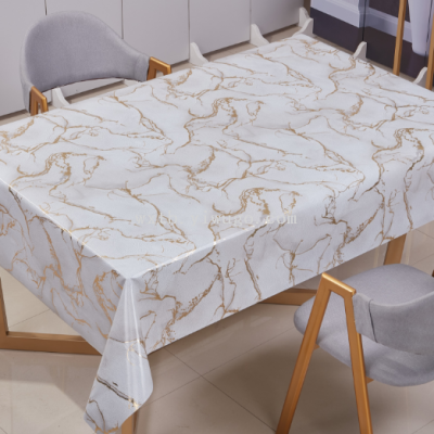 Light Luxury New Bright Surface Tablecloth PVC Printed Tablecloth Yarn Fabric Tablecloth New Tablecloth