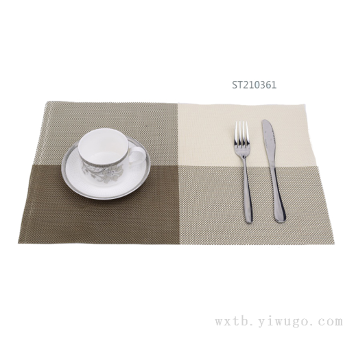 特斯林欧式现代简约田字格编织餐垫隔热防油桌巾餐桌垫跨境批发