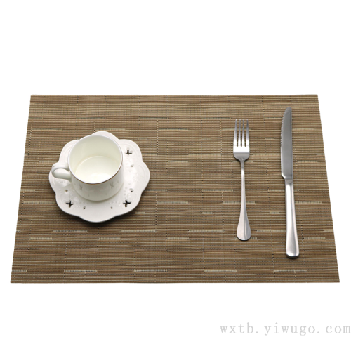 特斯林欧式现代简约纯色竹节编织餐垫隔热防油桌巾餐桌垫跨境批发