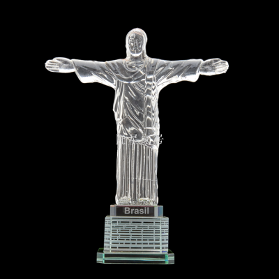Factory Direct Sales Crystal Brazil Statue Landmark Jesus Crystal Crafts Crystal Gift