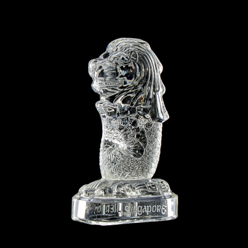 厂家直销水晶鱼尾狮摆件新加坡水晶赌场建筑水晶工艺品礼品