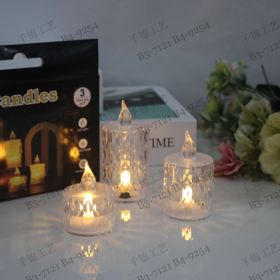 LED Electronic Candle Luminous Tealight Transparent PVC Smoke-Free Korean Style Atmosphere Feeling Tears Candle Girl Colored Paper Colorful
