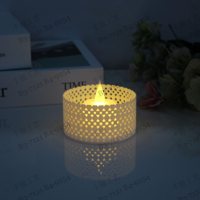 Amazon Electronic Candle Hollow out Candle Light Birthday Decoration Romantic Proposal Atmosphere Decoration Mini Small Night Lamp