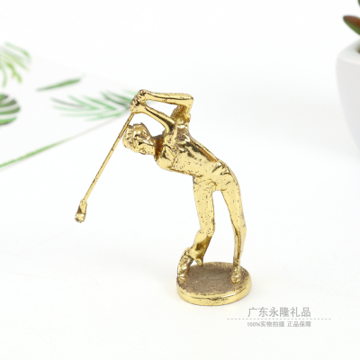 Golf Club Guan Ya Ji Jun Net Rod Sports Longest Distance Trophy Metal Trophy Desktop Decoration Wholesale