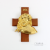 European Foreign Trade Bright Golden Icon Wooden Cross Metal Crafts Wall Pendant Religious Ornaments Wholesale