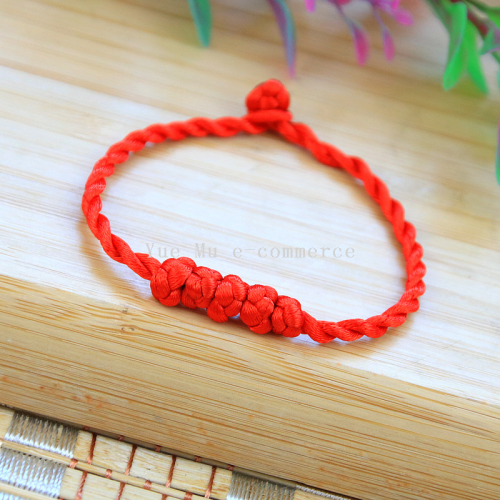red rope bracelet ornament ethnic style hand-woven men‘s and women‘s lucky dragon boat festival colorful rope hands