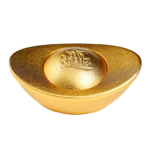 黄铜元宝摆件实心招才进宝铜转转元宝铜器金属工艺品金