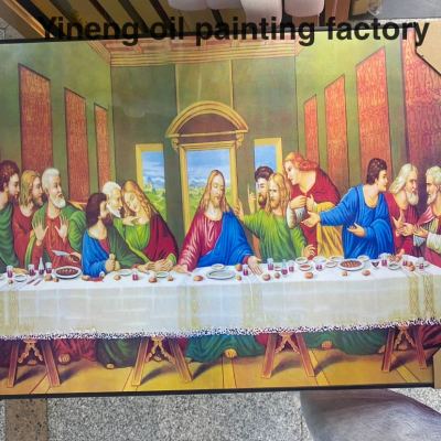 Last Dinner Decorative Painting Tempered Film Living Room Oil Painting Background Wall Retro Art Picture Frame Mural Hanging Painting