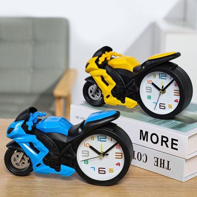 Wholesale Creative New Racing Motorcycle Alarm Clock Children Gift Student Wake up Artifact Bedside Clock Decoration Ornaments