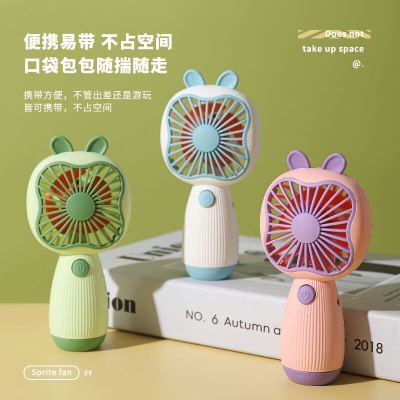 Small Handheld Fan Contrast Color Gale Power Card Malone Color Fashion Electric Fan Fashion Gift Adorable Pet Modeling
