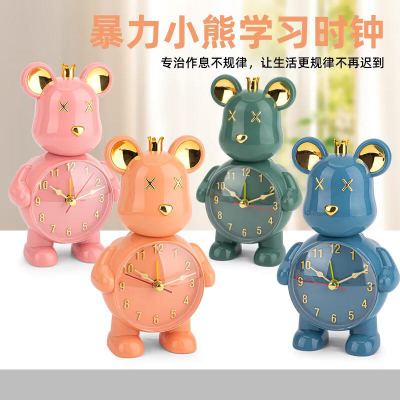 Haotao Watch Hd3417 Cute Pet Cartoon Little Alarm Clock Home Creative Decoration Decorations Bear Shape Foreign Trade