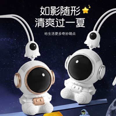 Cs1355 Cartoon Spaceman Fan Halter Fan Foreign Trade Export Little Fan Portable Student Holiday Small Gift