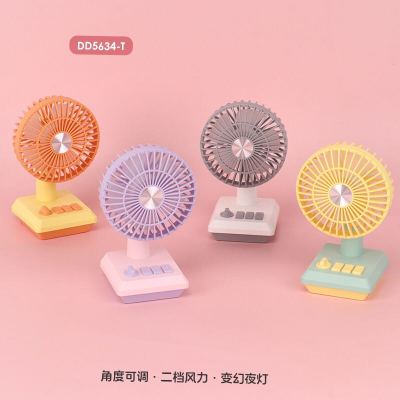 Dd5634t Cartoon Fashion Children's Rechargeable Fan Student Dormitory Portable Gift Home Wholesale Cross-Border Toys