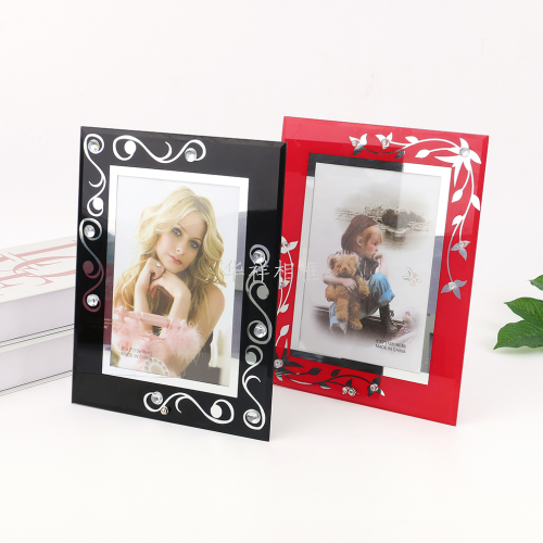 冲印洗照片水晶玻璃相框摆台678寸创意简约简洁大方送朋友礼物