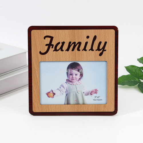 Wooden photo frame English letter commemorative picture frame display table