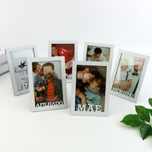 Creative and minimalist wooden English letter glass photo frame display picture frame