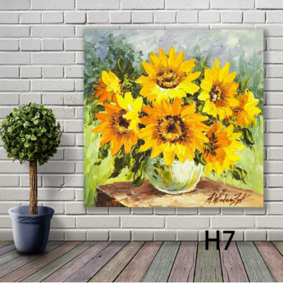 Flower Landscape Painting SUNFLOWER Hallway Oil Painting Stairs Aisle Corridor Cloth Painting Master Bedroom Hanging Painting