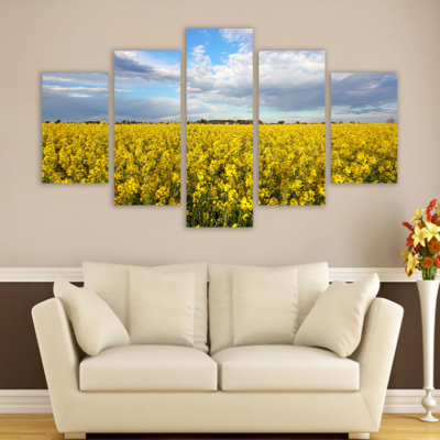 Quintuplet Painting Flower Cloth Painting Landscape Oil Painting Decorative Painting Photo Frame Decoration Craft Architectural Mural Decorative Calligraphy and Painting Hanging Painting