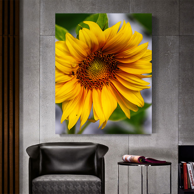 Sunflower Decorative Painting Airbrush Painting Hotel Hanging Picture Living Room Decorative Crafts Cloth Painting Photo Frame Golden Art Flower