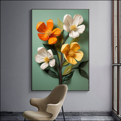 Three-Dimensional Custom Half Painted Oil Painting Flower Decorative Painting Living Room Decorative Crafts Cloth Painting Light Luxury Modern Hainging Painting