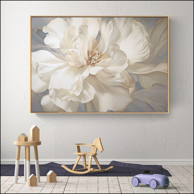 White Flower Airbrush Painting Flower Decorative Painting Living Room Decorative Crafts Cloth Painting Light Luxury Bedside Paintings Hand Painted