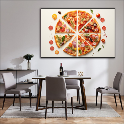 Restaurant Pizza Oil Painting Crystal Porcelain Decorative Painting Spray Painting Decorative Crafts Cloth Painting Hand Painted Coffee Mural Living Room Hanging Painting