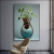 Green Plant Vase Oil Painting Crystal Porcelain Decorative Painting Spray Painting Decorative Crafts Cloth Painting Hand Painted Mural Living Room Hanging Painting