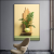 Green Plant Vase Oil Painting Crystal Porcelain Decorative Painting Spray Painting Decorative Crafts Cloth Painting Fresh Hand Painted Mural Living Room Hanging Painting