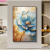 Square Oil Painting Flower and Leaf Crystal Porcelain Decorative Painting Spray Painting Decorative Crafts Cloth Painting Flower Hand Painted Mural Living Room Hanging Painting
