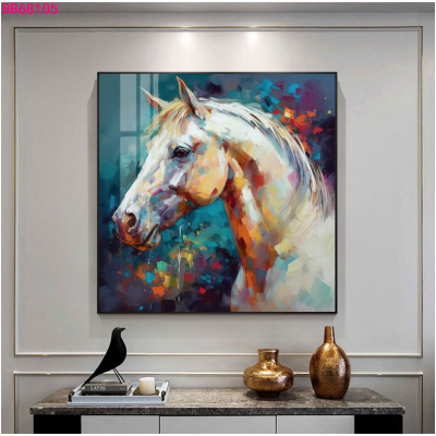 Pale Horses Half Painted Oil Painting Slightly Luxury Decorative Painting Living Room Decorative Crafts Cloth Painting Hotel Modern Hainging Painting