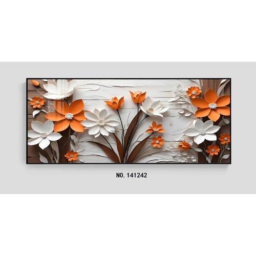 横板花卉树装饰画918油画装饰工艺品壁画客厅挂画相框帆布画