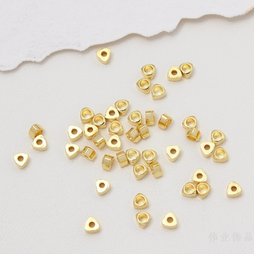 Brass Triangle Petty Gold Broken Silver Spacer Beads Handmade DIY Accessories Pearl Bracelet Bracelet Spacer