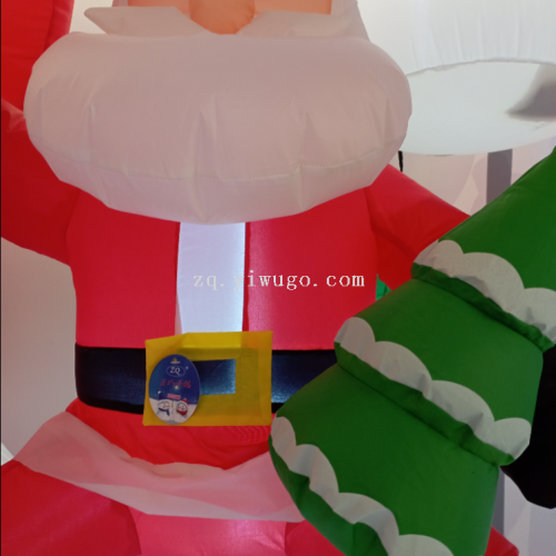 1 圣诞节充气9123头会摇摆大白熊驮着圣诞老人带背包圣诞树商场