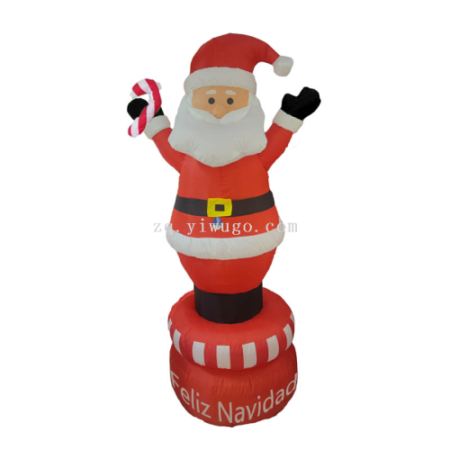 1厂家直销正巧圣诞充气2.1M旋转老人（西文）批发