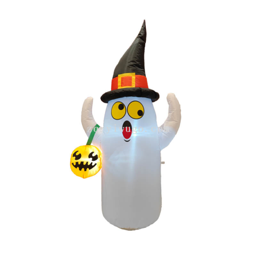 1厂家直销正巧圣诞充气1.8M拎黄南瓜精灵批发
