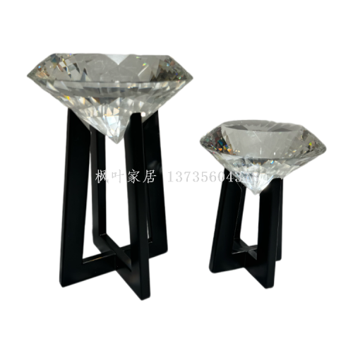 大钻石水晶多切面家居办公室摆件样板房售楼处设计水晶摆件