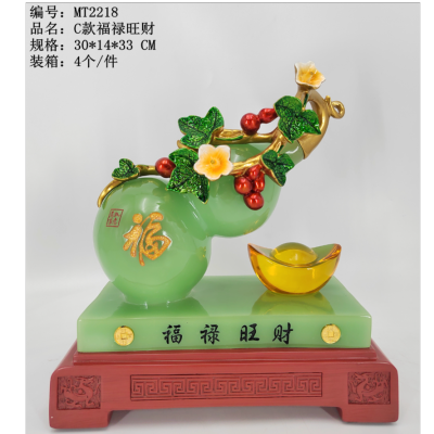 Boda Resin Crafts Decoration Auspicious Opening Home Decoration Fu Lu Gourd Ingot