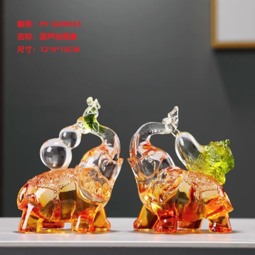 博达树脂工艺品摆件吉祥开业家居摆件葫芦白菜象