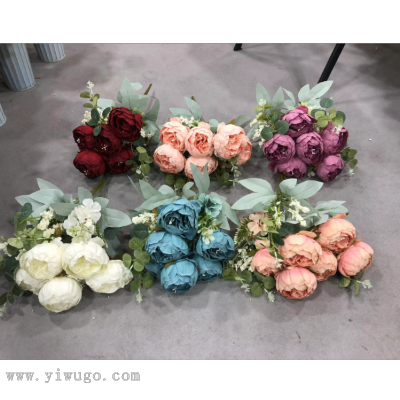 11 Fork Peony 6 Peony Hydrangea Bundled Flower Artificial Flower Home Foreign Trade