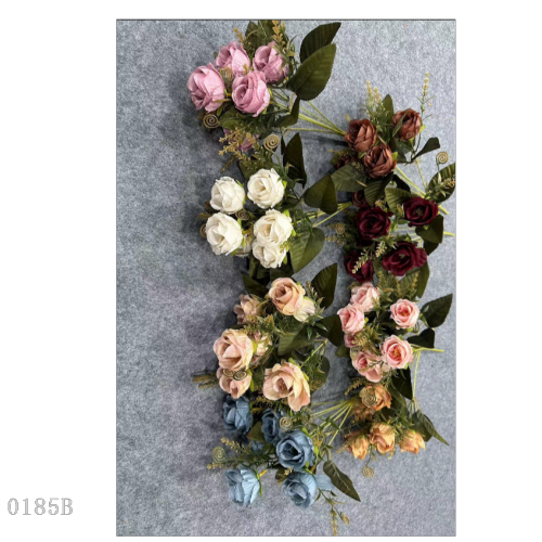 7叉包芯小牡丹秋色小把花仿真花家居装饰外贸