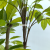 Imitative Tree Green Plant Solid Cane Three-Head Longyan Tree Potted Plant