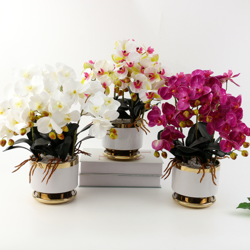 蝴蝶兰仿真花绢花摆件装饰品家居客厅室内电视柜假花仿真花摆设花