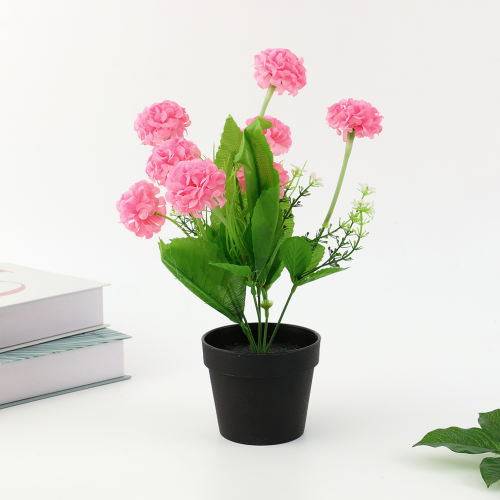 中式绣球花人造小盆景创意家居摆件仿真花装饰品绿植仿真盆栽批发