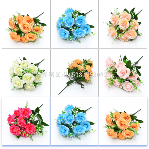 花瓶插花专用仿真花束 清新自然 环保材质不易掉色